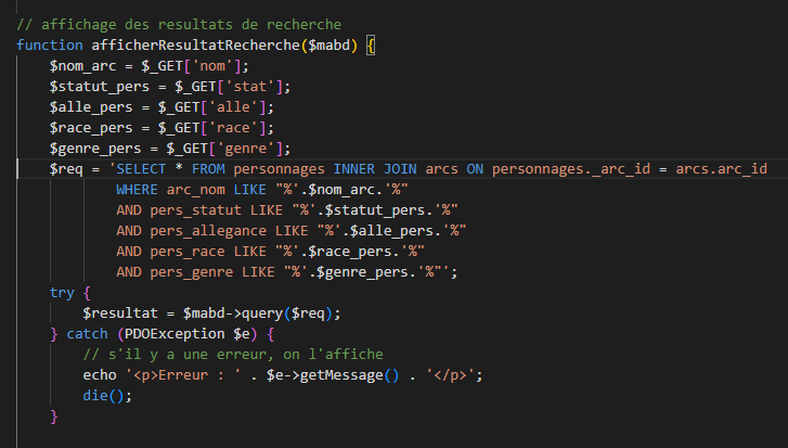 code recherche sae 203